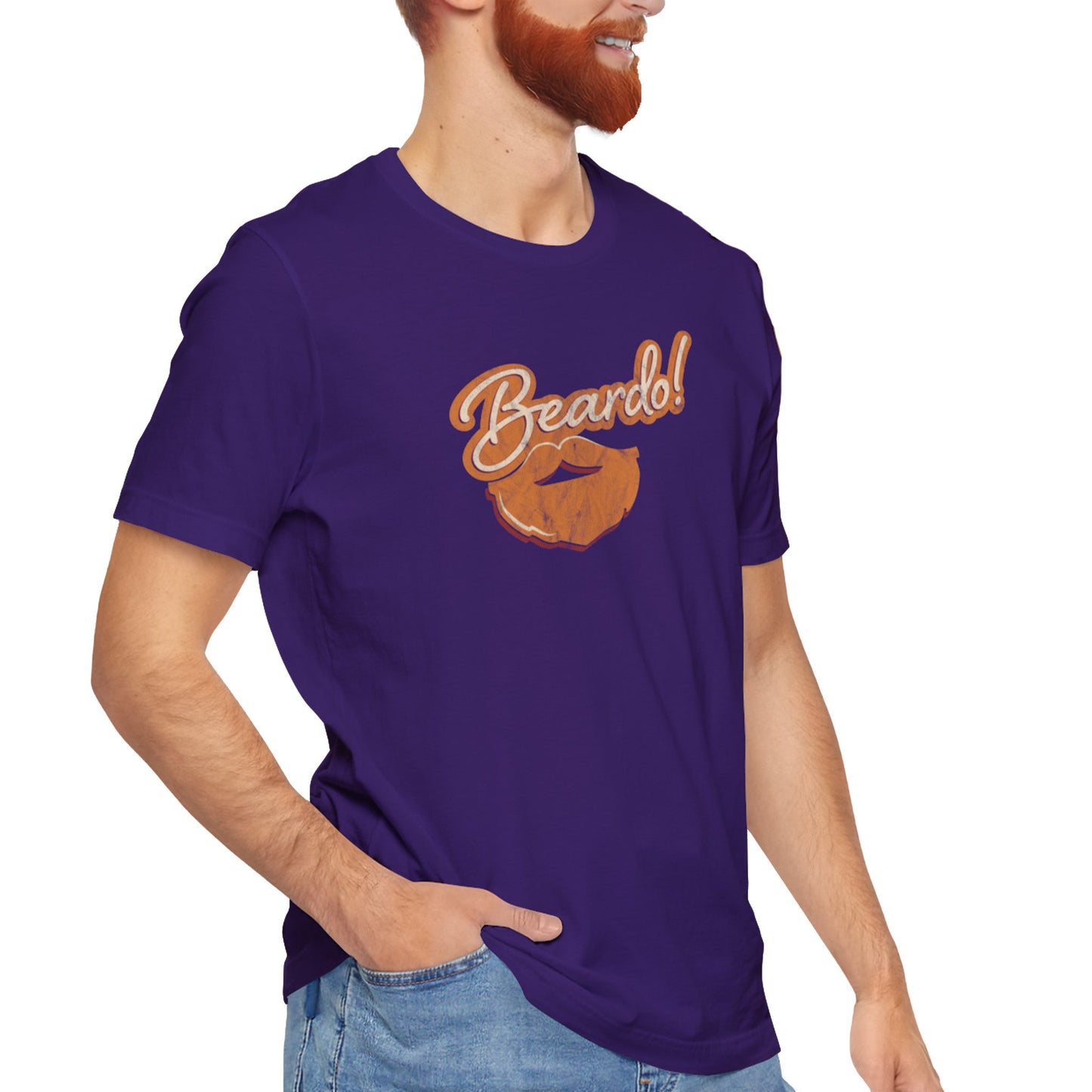 Team-Purple-4XL T-Shirt Punny Beardo Unisex T-Shirt | Distressed Retro Tee | Graphic Shirts for Bearded Nerds