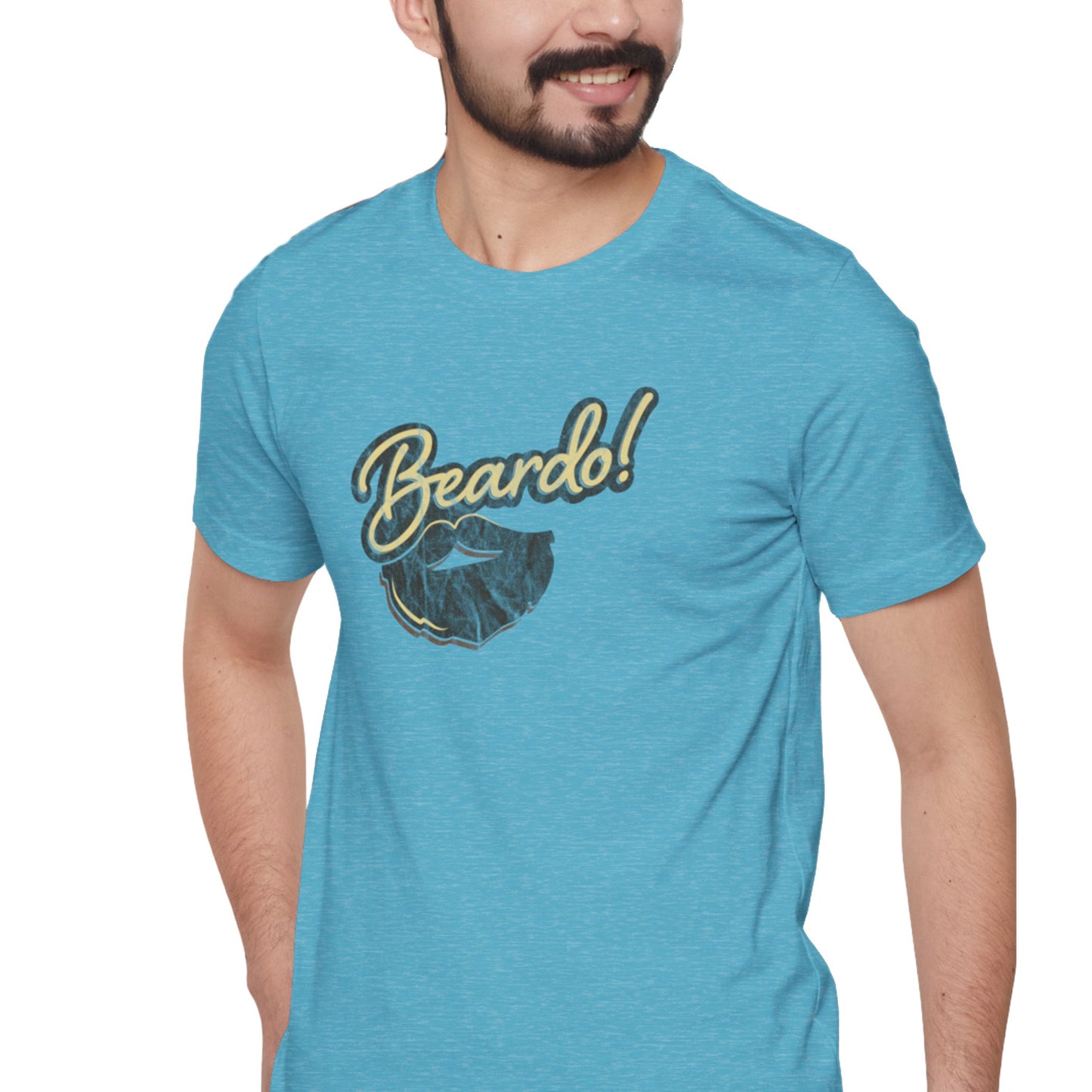 Heather-Aqua-4XL T-Shirt Punny Beardo Unisex T-Shirt | Distressed Retro Tee | Graphic Shirts for Bearded Nerds