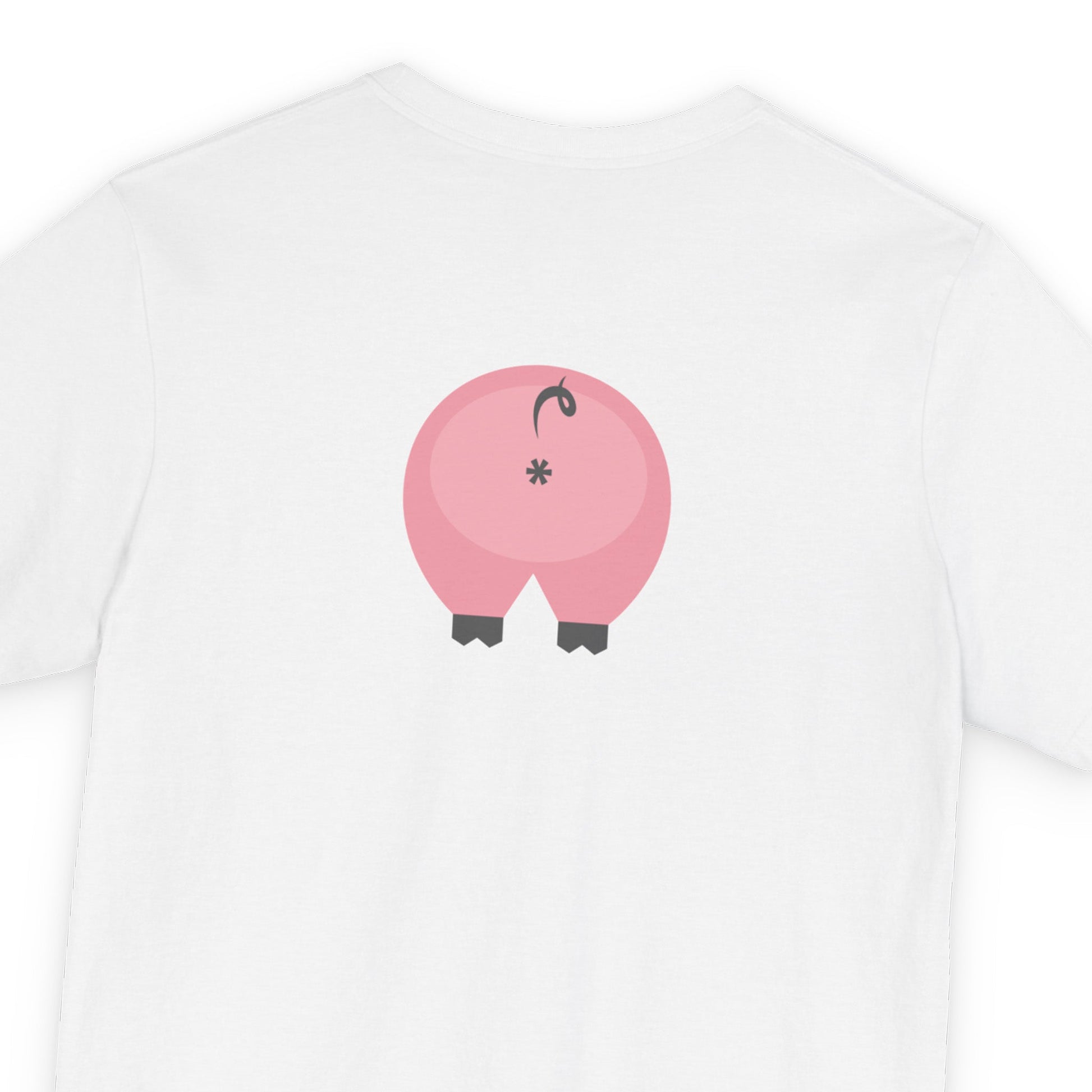 T-Shirt Pink 'Oink' Jersey Double-Sided Tee - Dirty Pigs, Bubble Butt Graphic, Ethical Soft Cotton, Unisex S-3XL