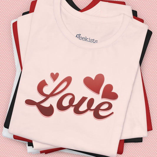 T-Shirt Love Heart Graphic Tee – Red Valentine’s Shirt