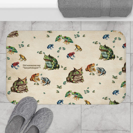 34-21 Home Decor Frog Memory Foam Bath Mat | “Did Someone Say Herpetologist?” | Nerdy Bathroom Decor