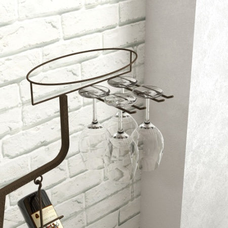 French Waiter Wine Rack | Freestanding Metal Wine Server with Glass & Bottle Storage