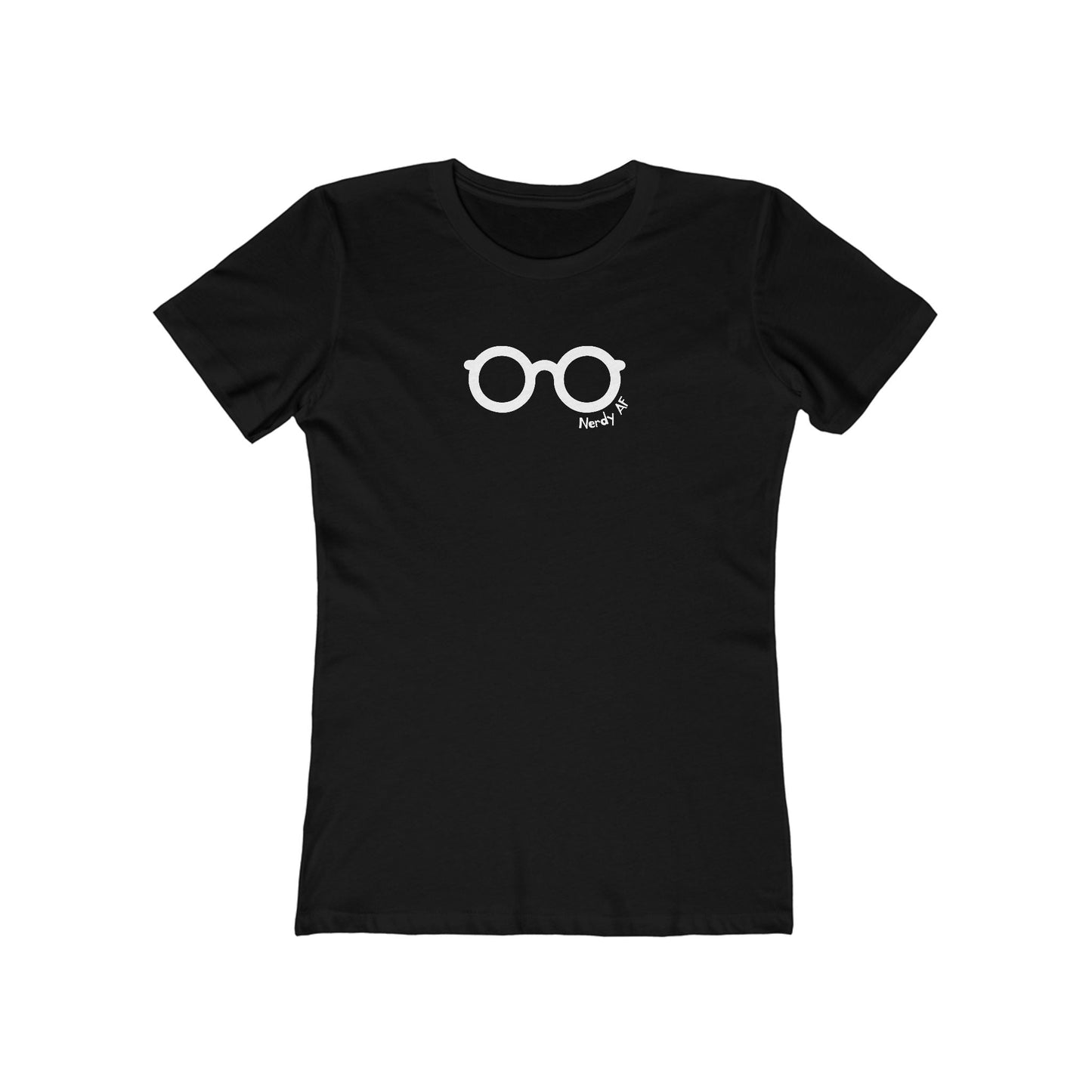 Solid-Black-3XL T-Shirt Nerdy AF Women’s Slim Fit Tee | Funny Graphic Shirt for Geeks