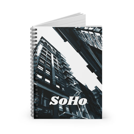 SoHo NYC Grunge Ruled Line Spiral Notebook — Graphic — Detail