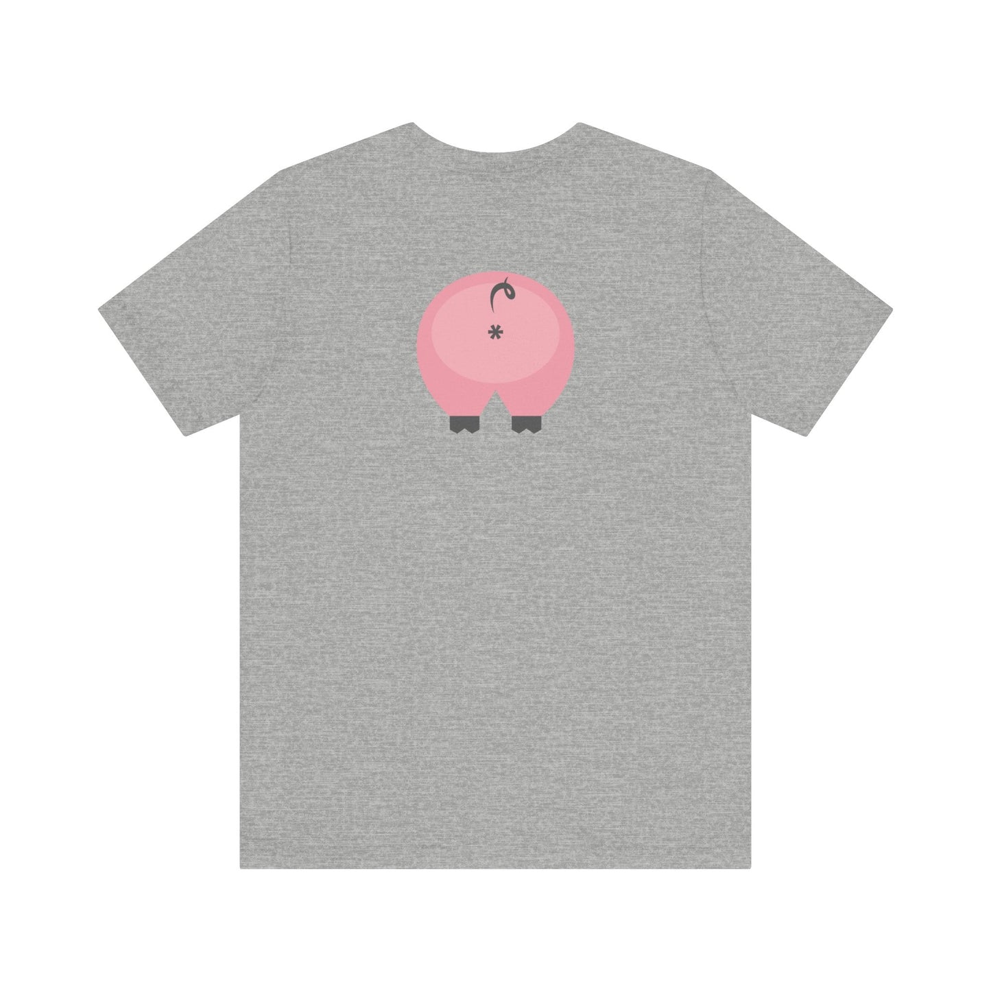 Athletic Heather / 3XL Clothing Stuff > Shirts & Tops > Short Sleeve Jersey Tee Funny Pig Butt Short Sleeve Jersey Tee – Cheeky Gift for Animal Lovers