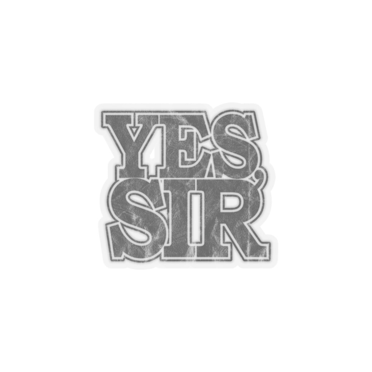 yes sir alpha military nerd decal sticker – distressed yes ma’am graphic – 6" × 6”