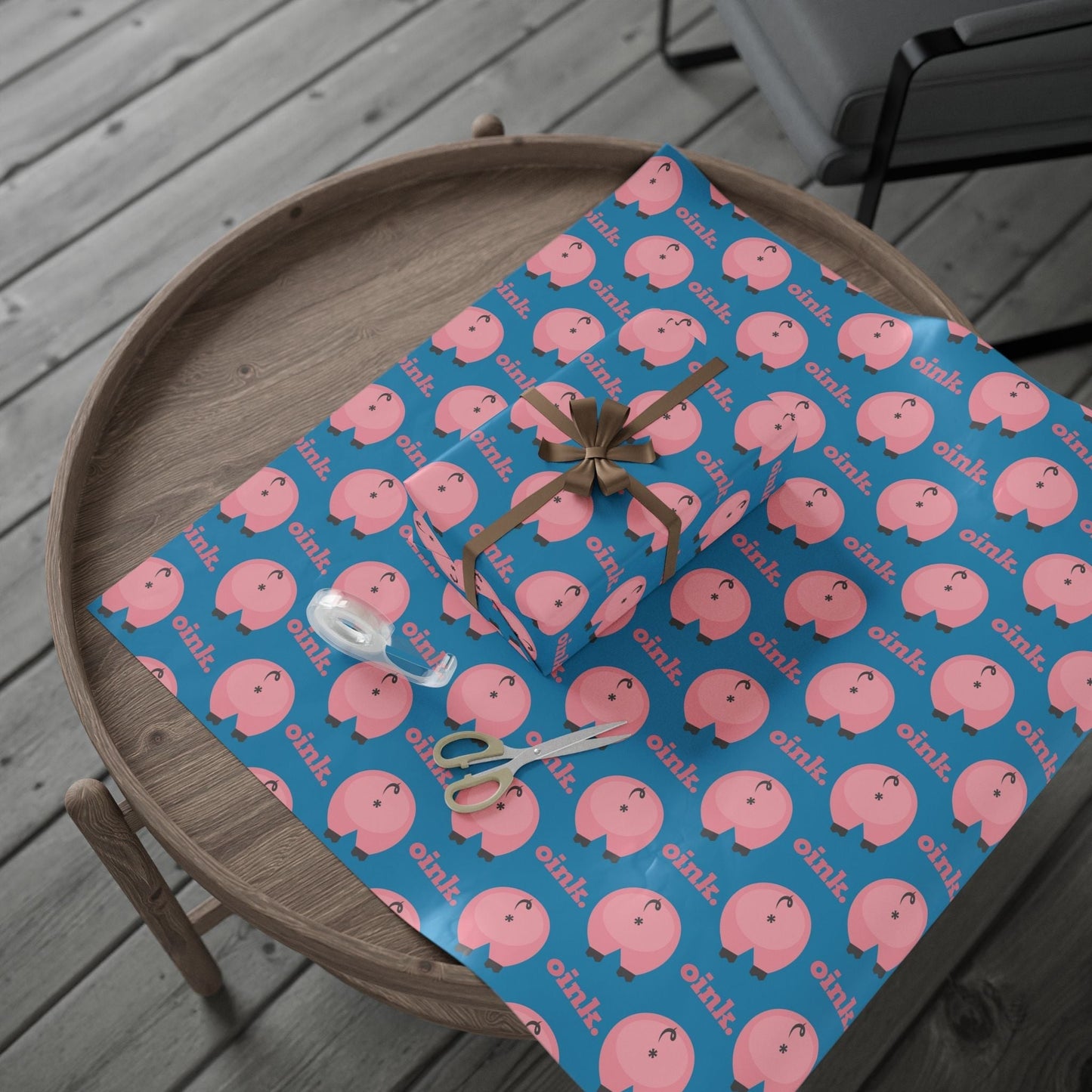Paper Stuff > Gift Giving > Wrapping Paper Funny Pig Butt Pattern Wrapping Paper Roll – Quirky Gift for Animal Lovers