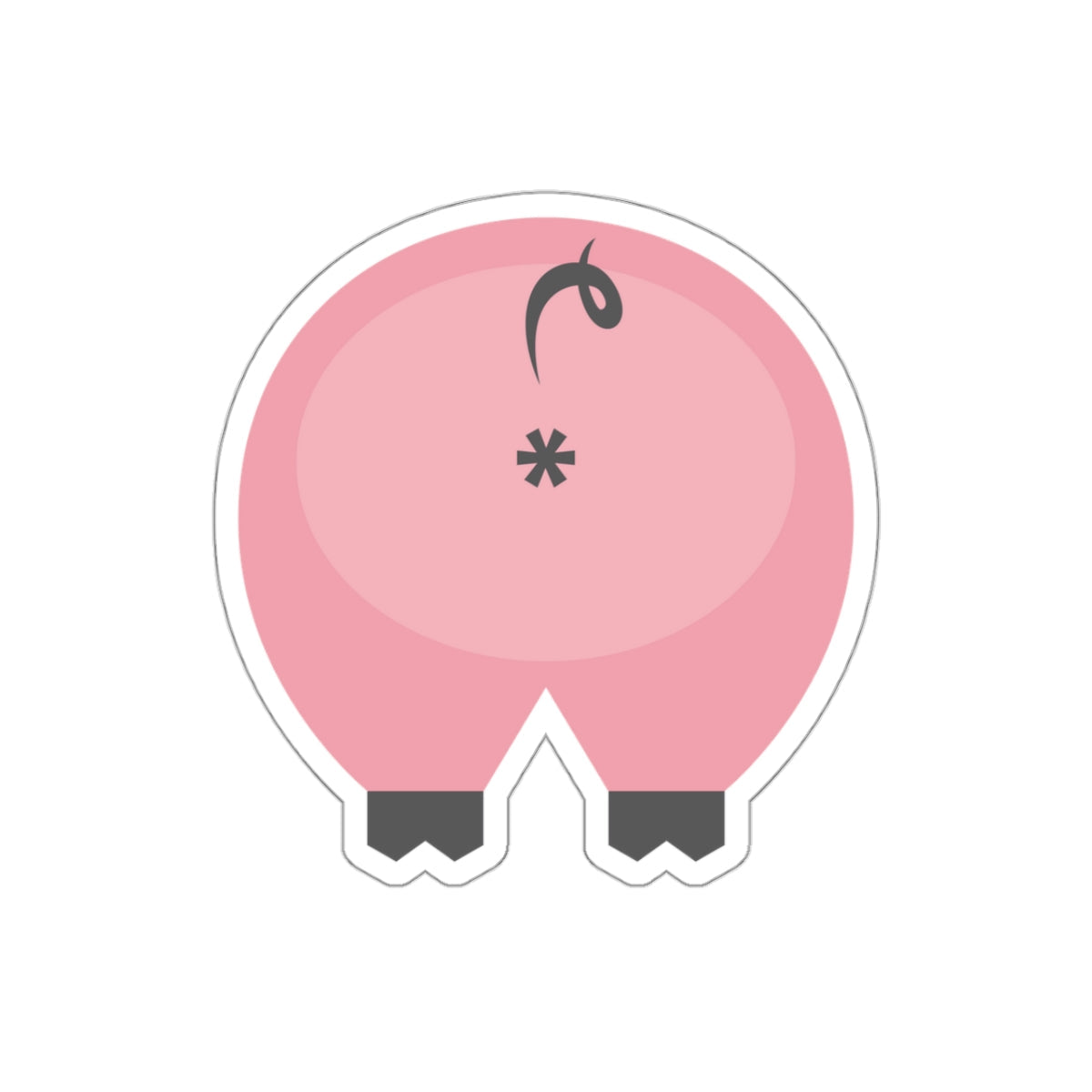 6" × 6" / White Paper Stuff > Stickers > Vinyl Stickers > Large Vinyl Sticker Funny Pig Butt Large Vinyl Sticker – Cheeky Gift for Animal Lovers