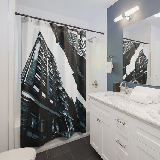 SoHo NYC Grunge Fabric Shower Curtain — Graphic — Detail
