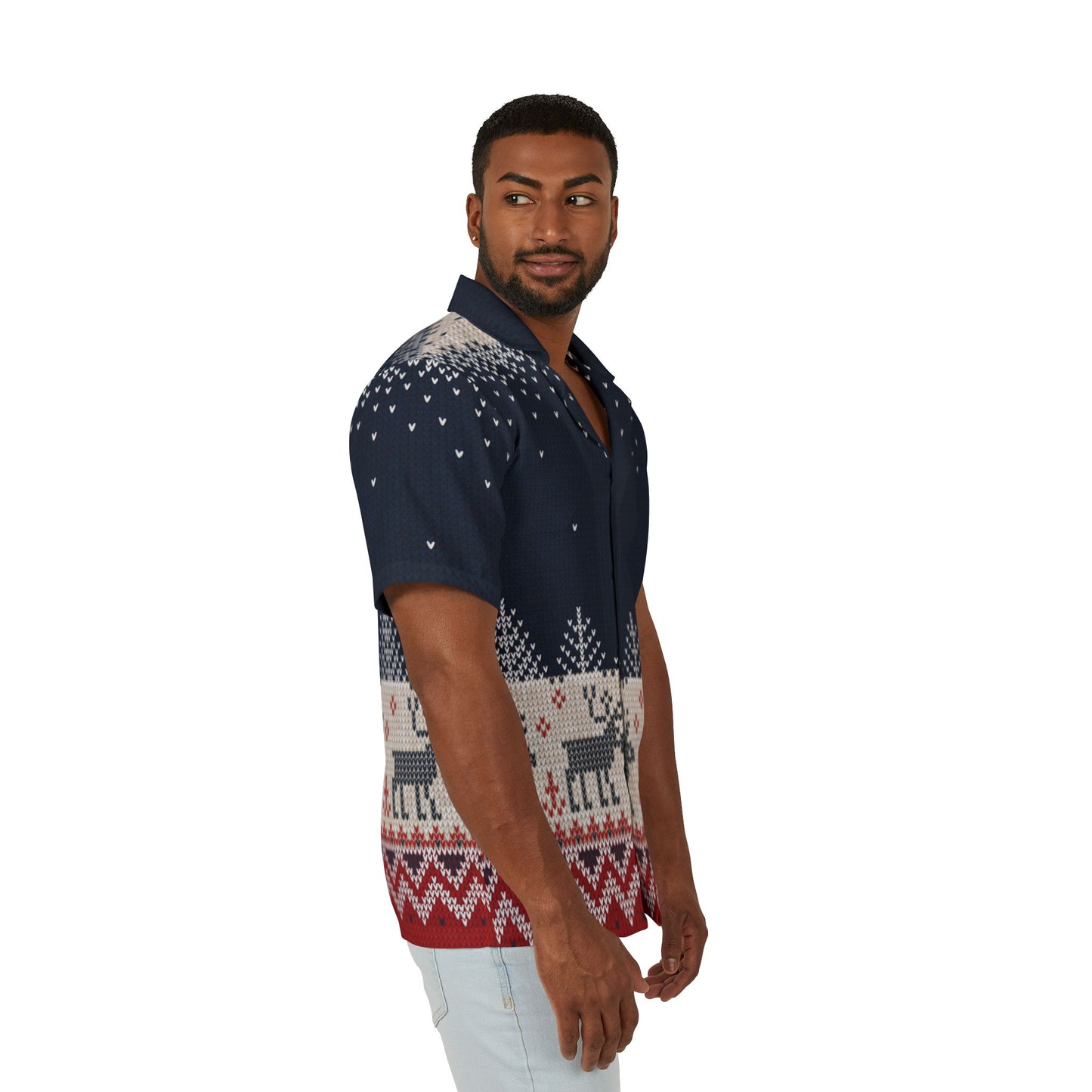 Ugly Reindeer Hawaiian Camp Shirt – Funny Christmas in July Shirt for Nerdy Holiday Lovers | Made in USA