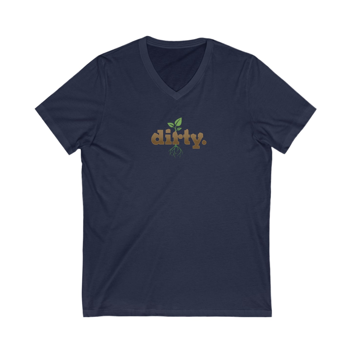Dirty Gardening V-Neck Jersey Tee — Graphic — Front