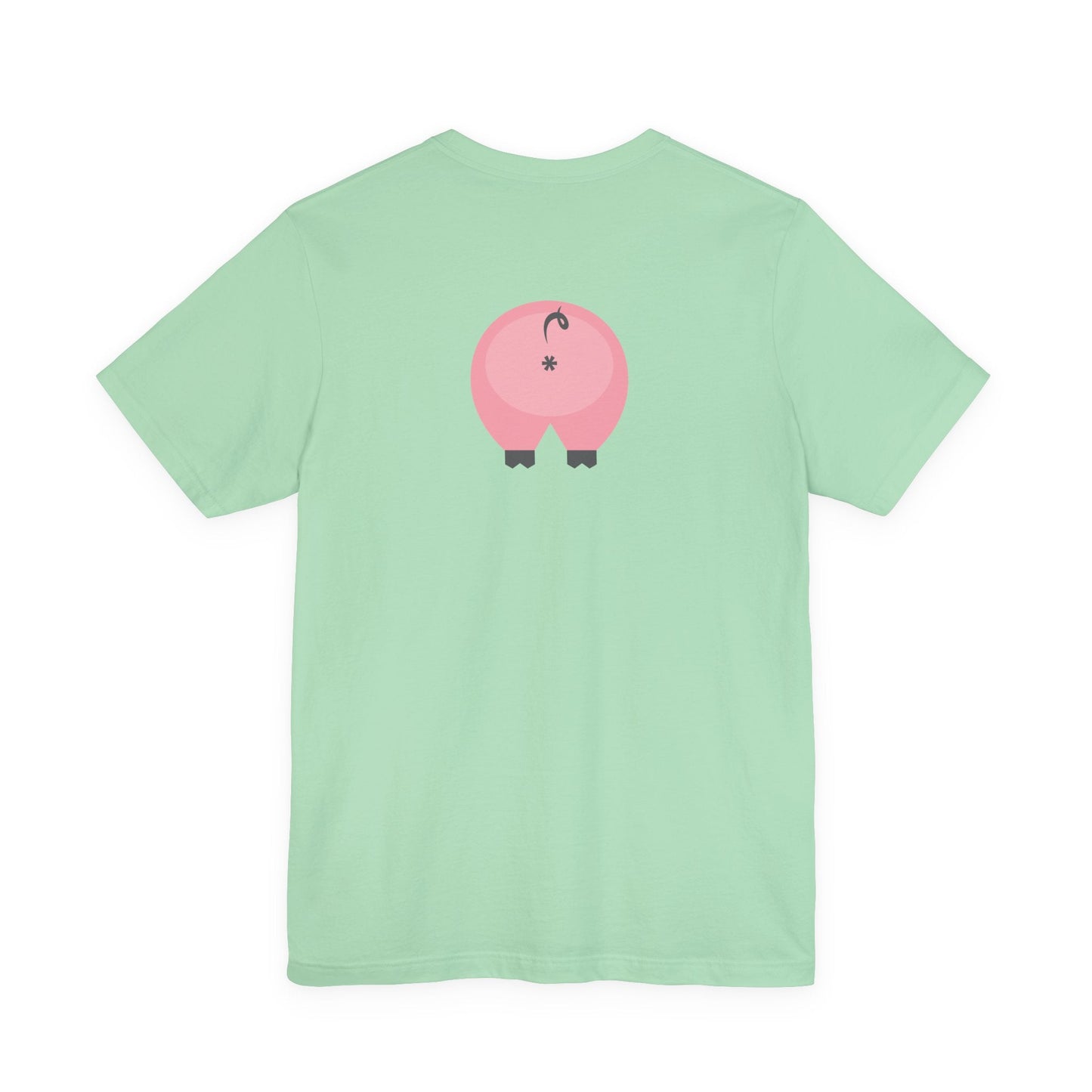 Mint / 4XL T-Shirt Pink 'Oink' Jersey Double-Sided Tee - Dirty Pigs, Bubble Butt Graphic, Ethical Soft Cotton, Unisex S-3XL