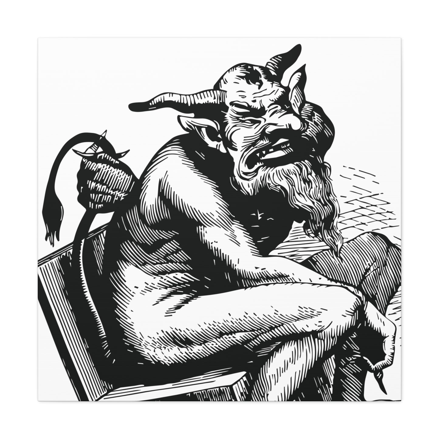Belphégor from Dictionnaire Infernal 1863 — Victorian gothic sloth demon engraving canvas wall art | variant