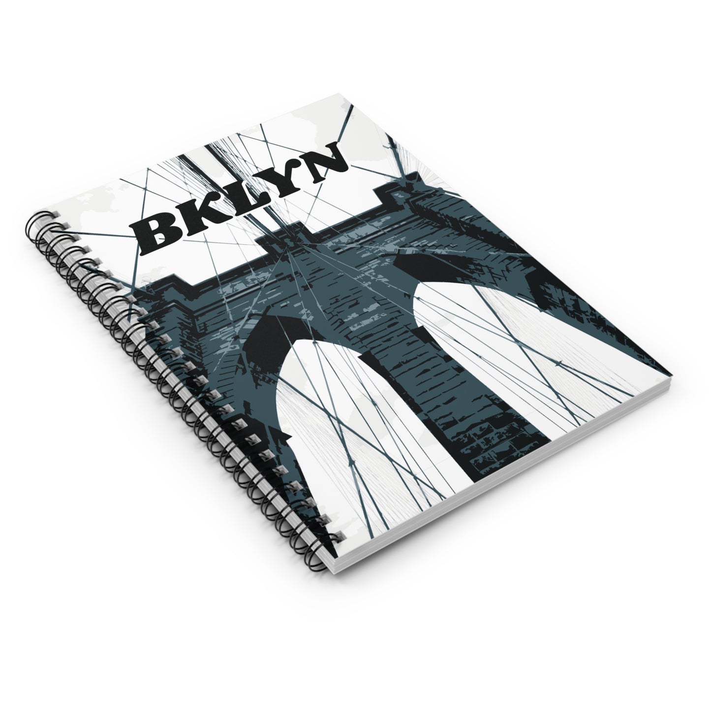 Brooklyn Bridge NYC Ruled Line Spiral Notebook — Graphic — Detail