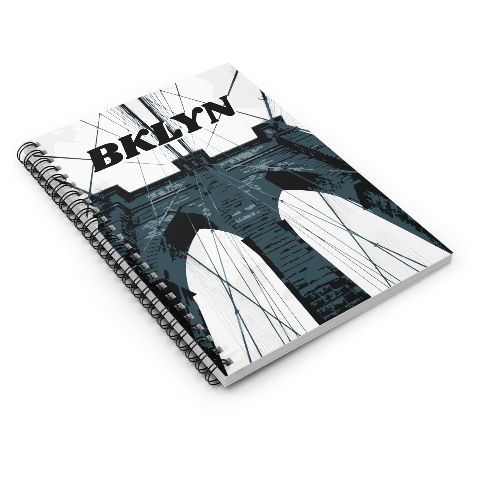 Brooklyn Bridge NYC Ruled Line Spiral Notebook — Graphic — Detail
