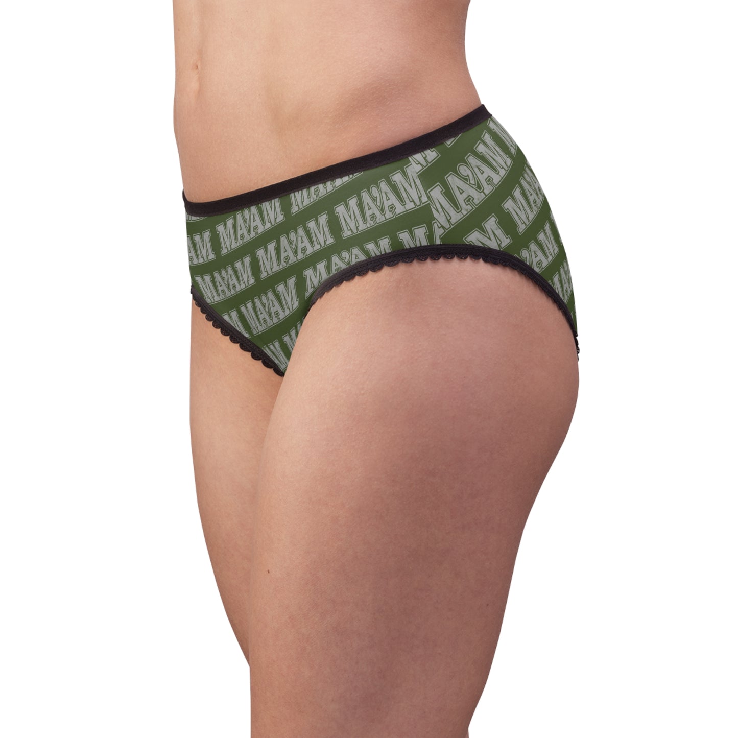 ma’am alpha female military nerd briefs – distressed military pattern – m