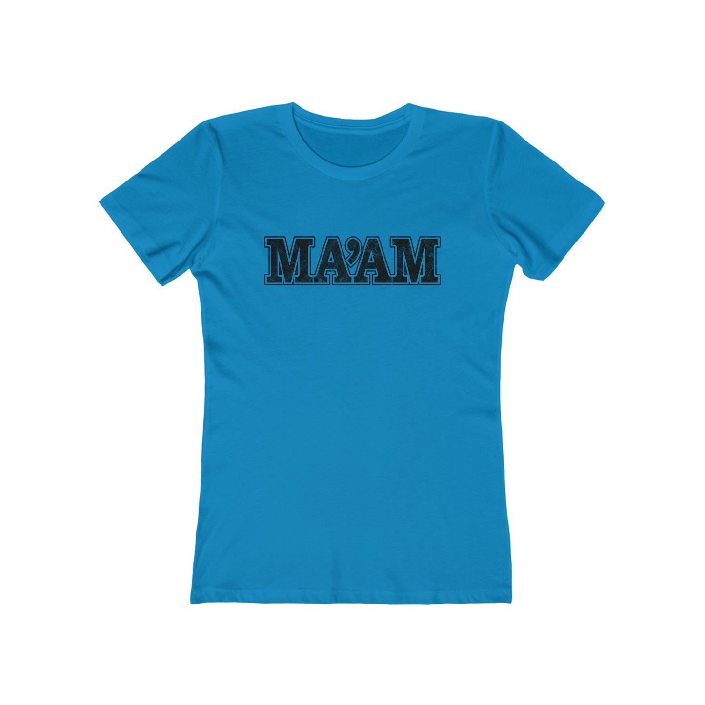 Ma'am Alpha Female Military Nerd T-Shirt – Distressed – Solid White