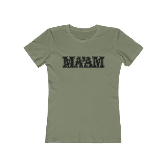 Ma'am Alpha Female Military Nerd T-Shirt – Distressed – Solid Light Olive