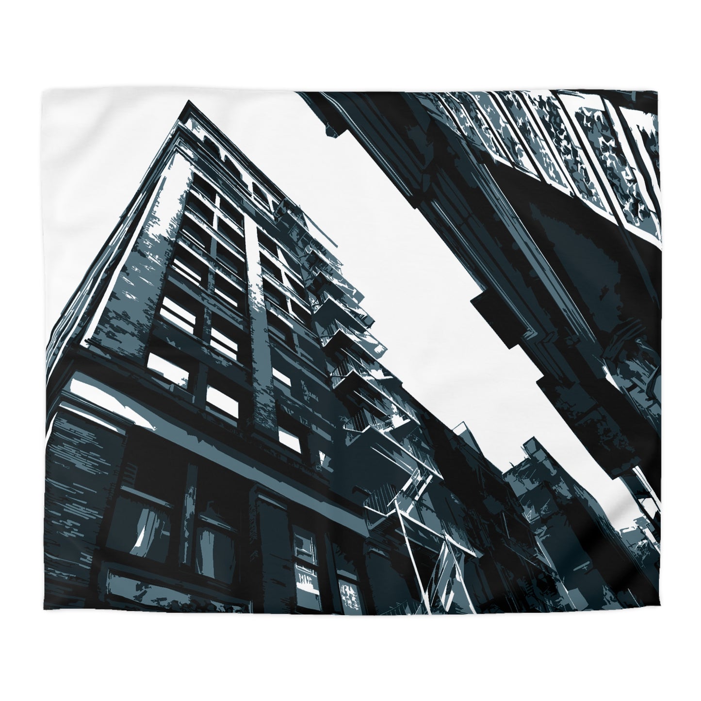 SoHo NYC Grunge Microfiber Duvet Cover — Graphic — Detail