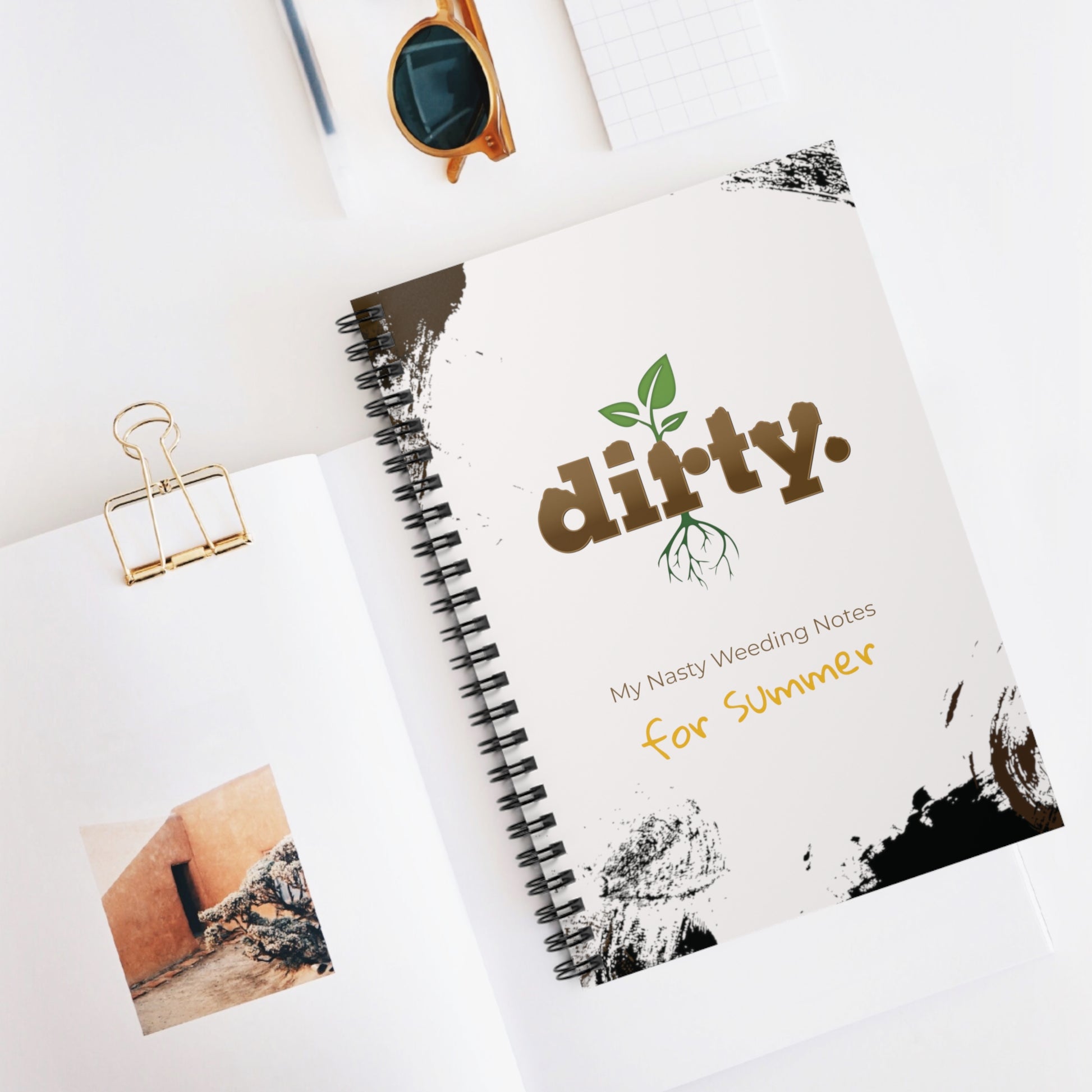 Dirty Gardening Ruled Line Spiral Notebook - Summer Planting — Graphic — Back