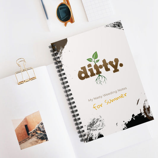 Dirty Gardening Ruled Line Spiral Notebook - Summer Planting — Graphic — Back