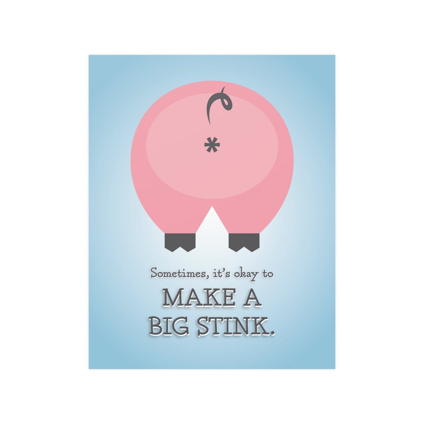 11″ x 14″ Home Stuff > Home Decor > Low-Glare Satin Poster Funny Pig Butt Low-Glare Satin Poster – Cheeky Gift for Animal Lovers