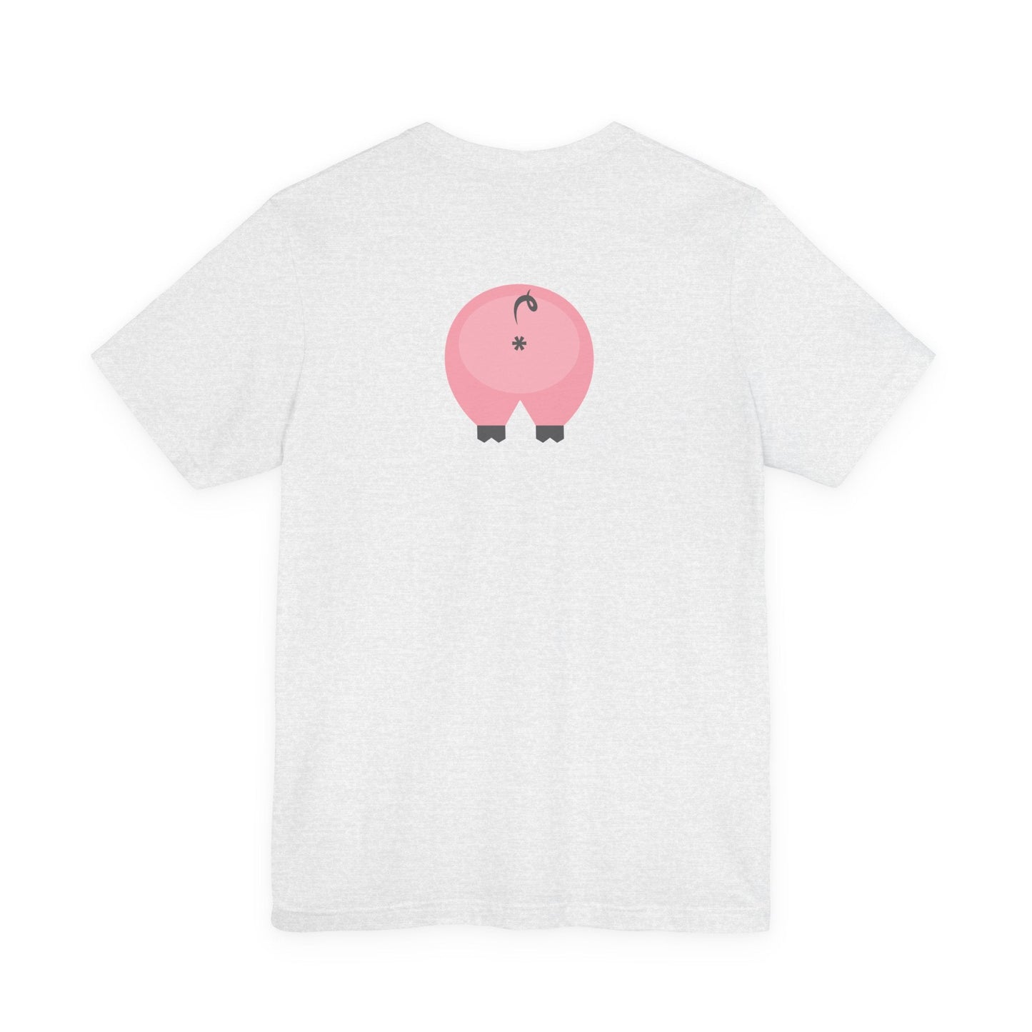 Ash / 4XL T-Shirt Pink 'Oink' Jersey Double-Sided Tee - Dirty Pigs, Bubble Butt Graphic, Ethical Soft Cotton, Unisex S-3XL