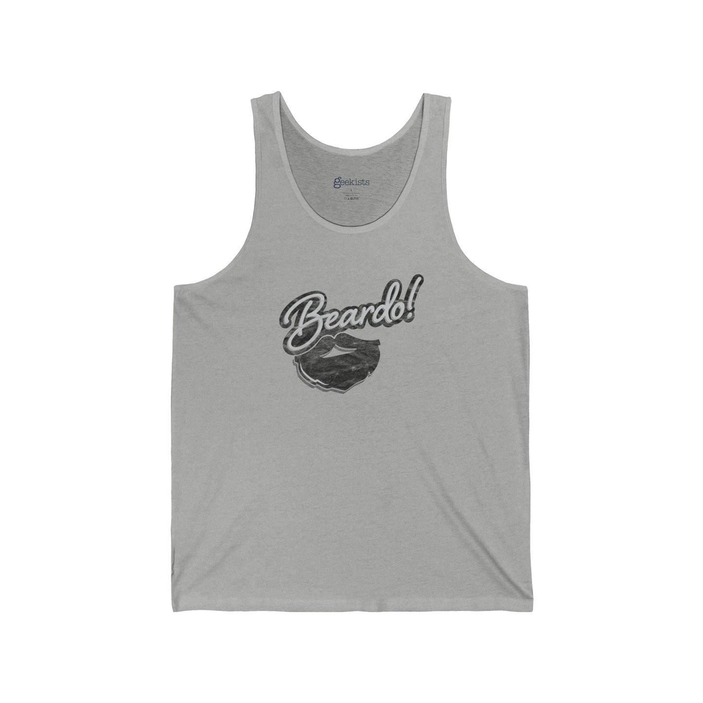 2XL-Athletic-Heather Tank Top Punny Beardo Unisex Tank Top | Distressed Retro Tank | Graphic Shirts for Bearded Nerds