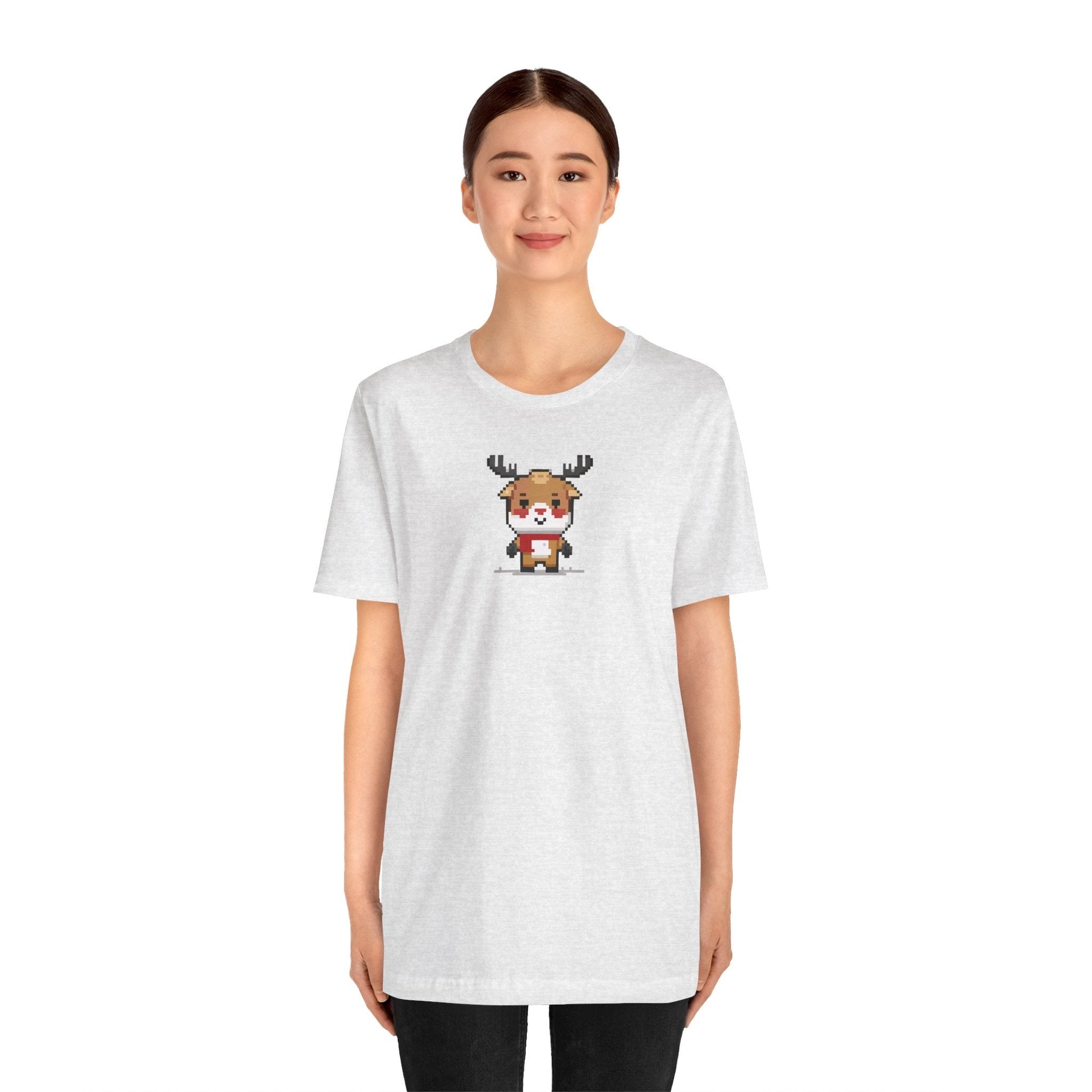 T-Shirt 8-bit Reindeer Unisex T-Shirt | Lightweight Jersey Tee | Graphic Shirts for All Seasons