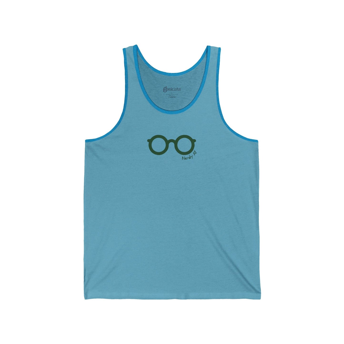 2XL-Aqua-TriBlend Clothing Stuff > Shirts & Tops > Full Pattern Unisex Tank Top Nerdy AF Unisex Tank Top | Funny Graphic Summer Shirt for Geeks