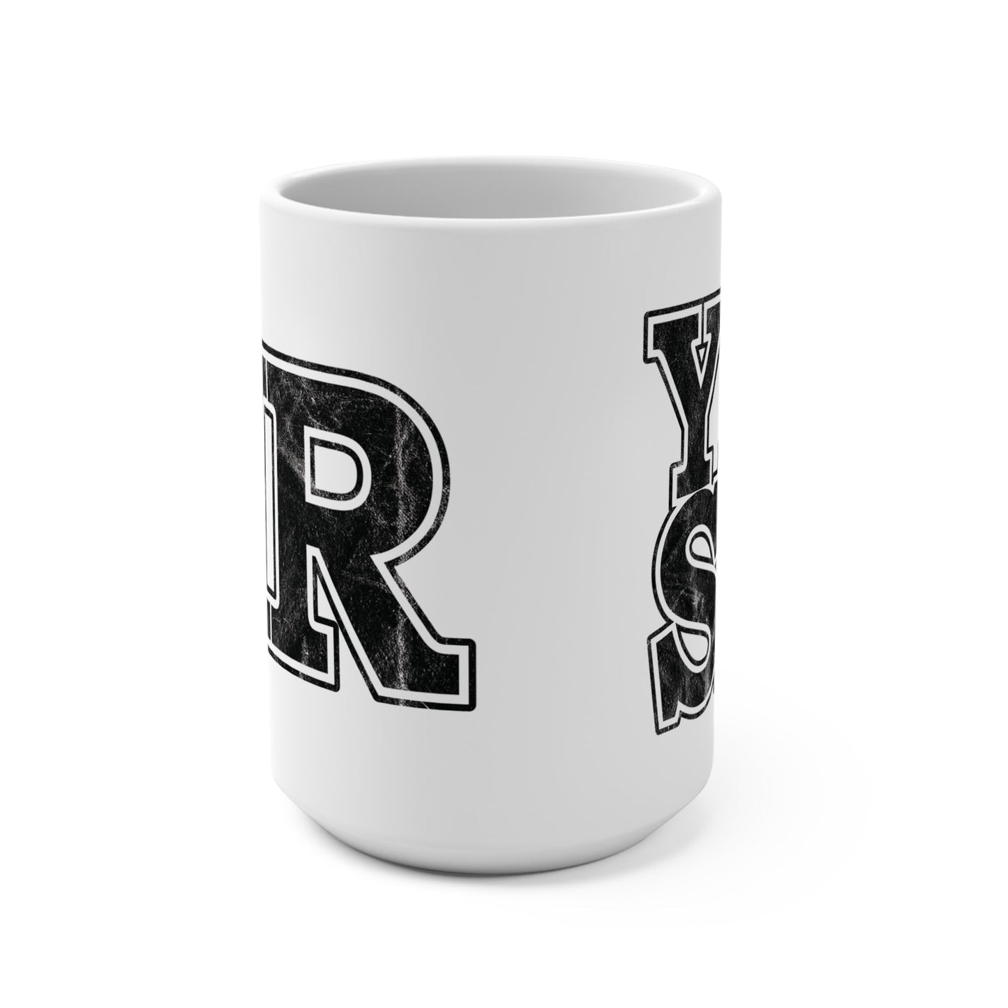Sir Yes Sir 15oz Coffee Mug with Distressed Typography