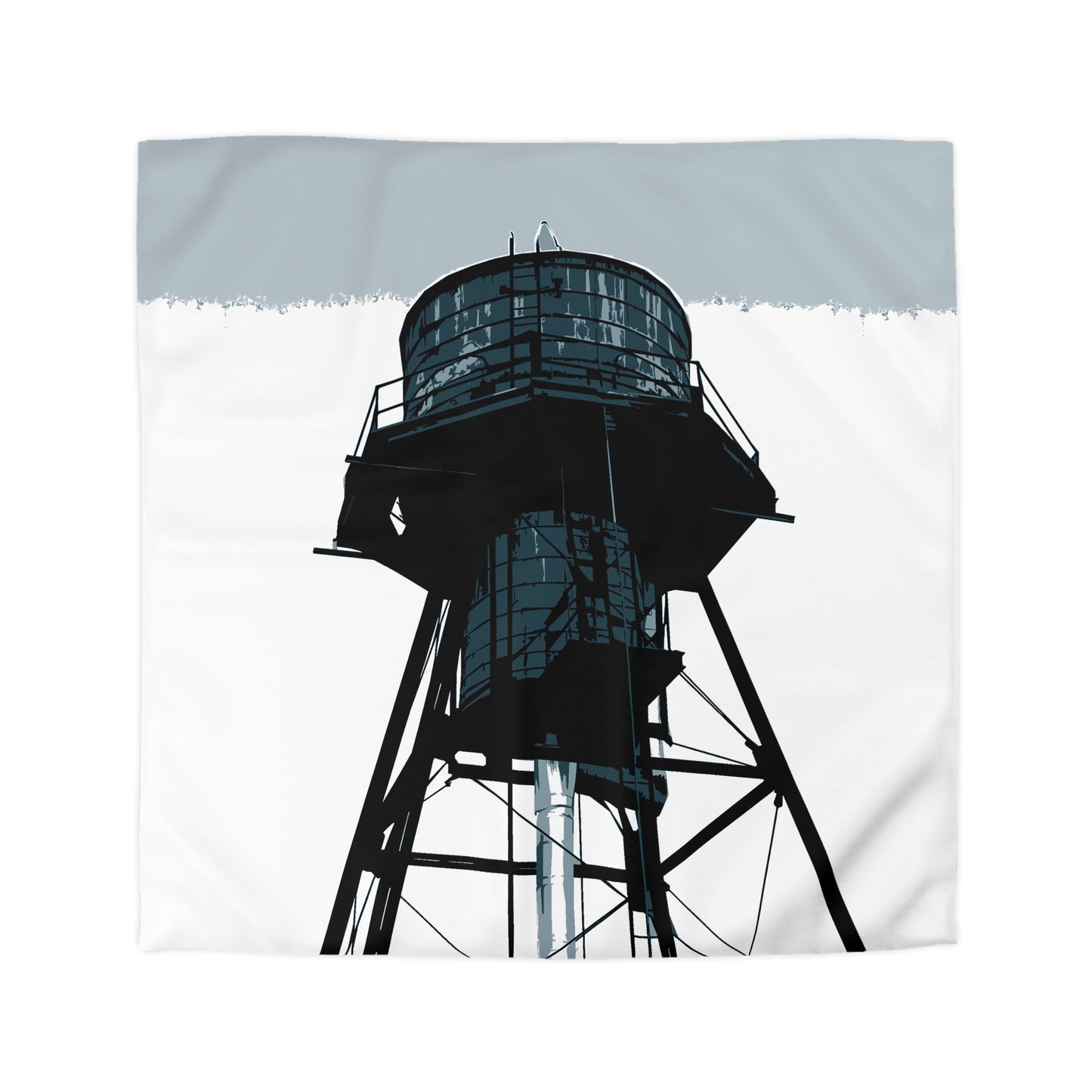 NYC Water Tower Microfiber Duvet Cover — Graphic — Detail