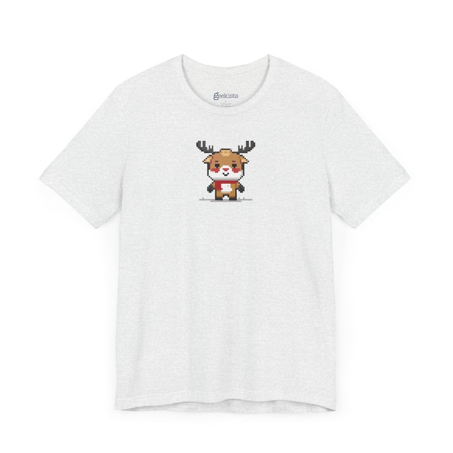 Ash-4XL T-Shirt 8-bit Reindeer Unisex T-Shirt | Lightweight Jersey Tee | Graphic Shirts for All Seasons