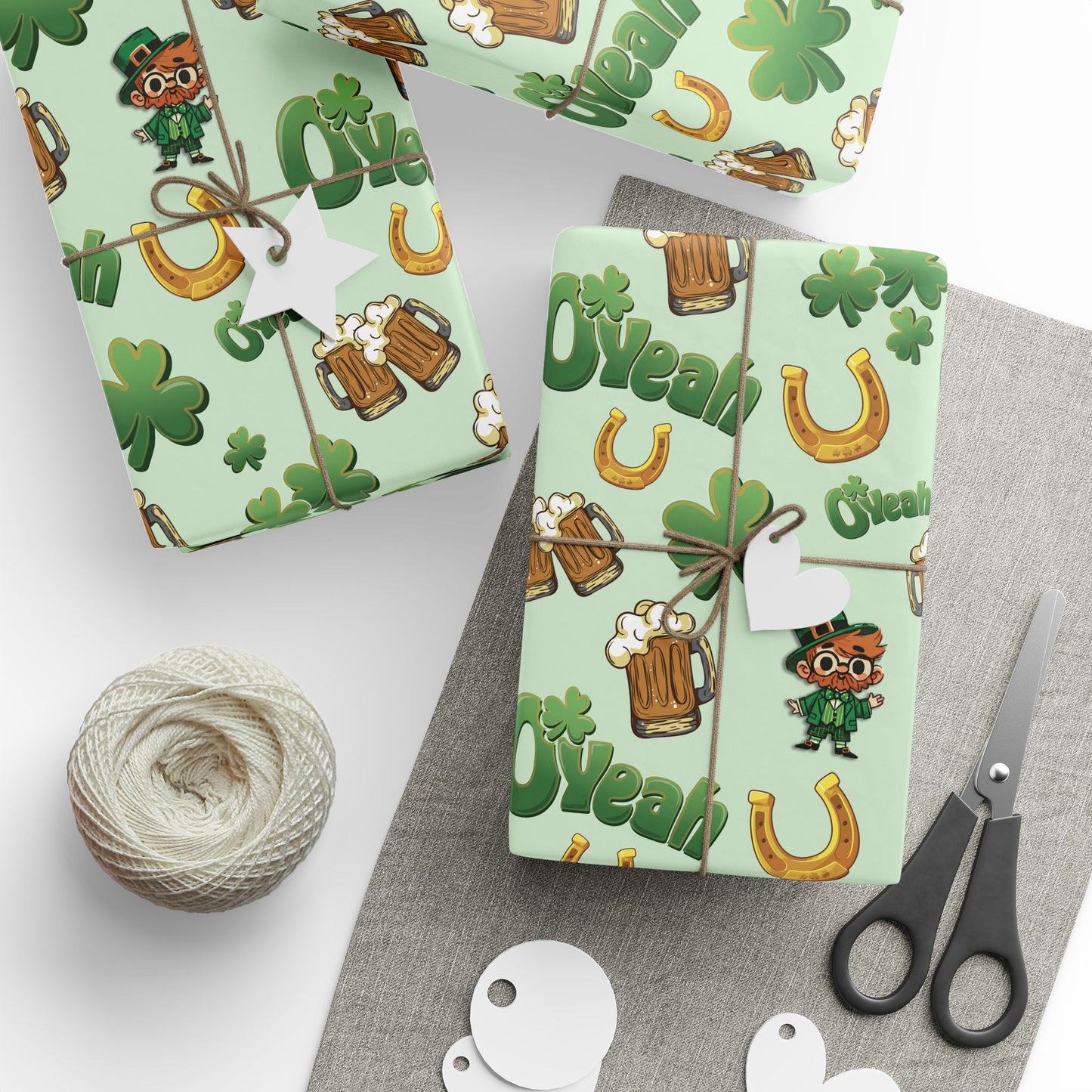 Funny Leprechaun Wrapping Paper - “Find the Nerdy One” Puzzle Gift Wrap