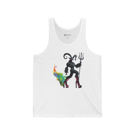 2XL-White Tank Top PriDE MONth Demon Tank Top | Gay Demon Pride Shirt | Queer Rainbow Graphic Muscle Tee
