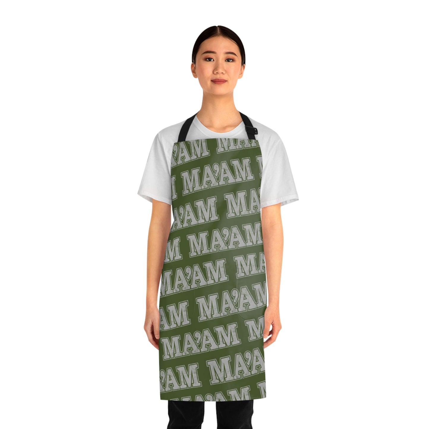 ma'am alpha female military nerd apron – distressed military pattern – one size