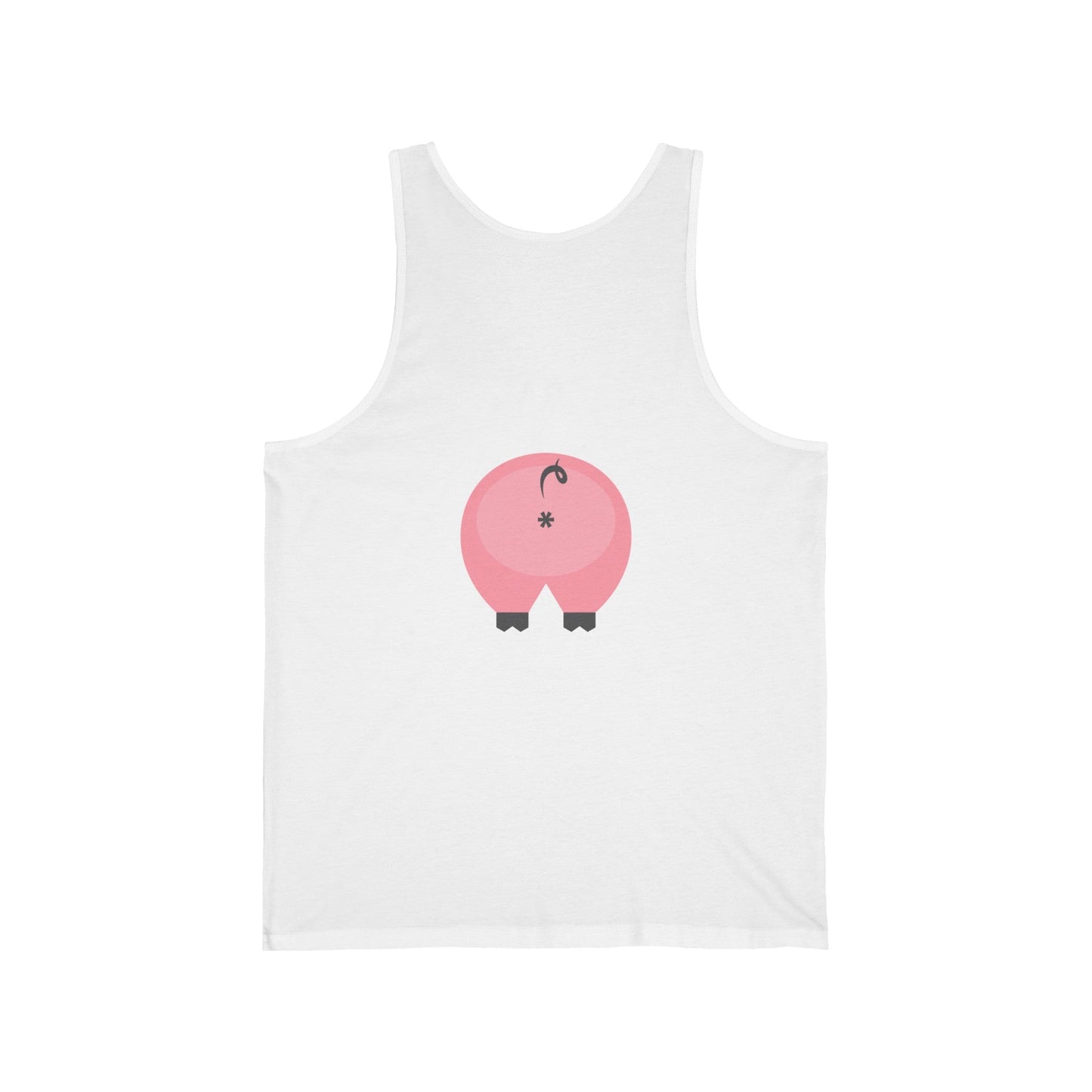 2XL / White Clothing Stuff > Shirts & Tops > Jersey Tank Top Funny Pig Butt Jersey Tank Top – Cheeky Gift for Animal Lovers