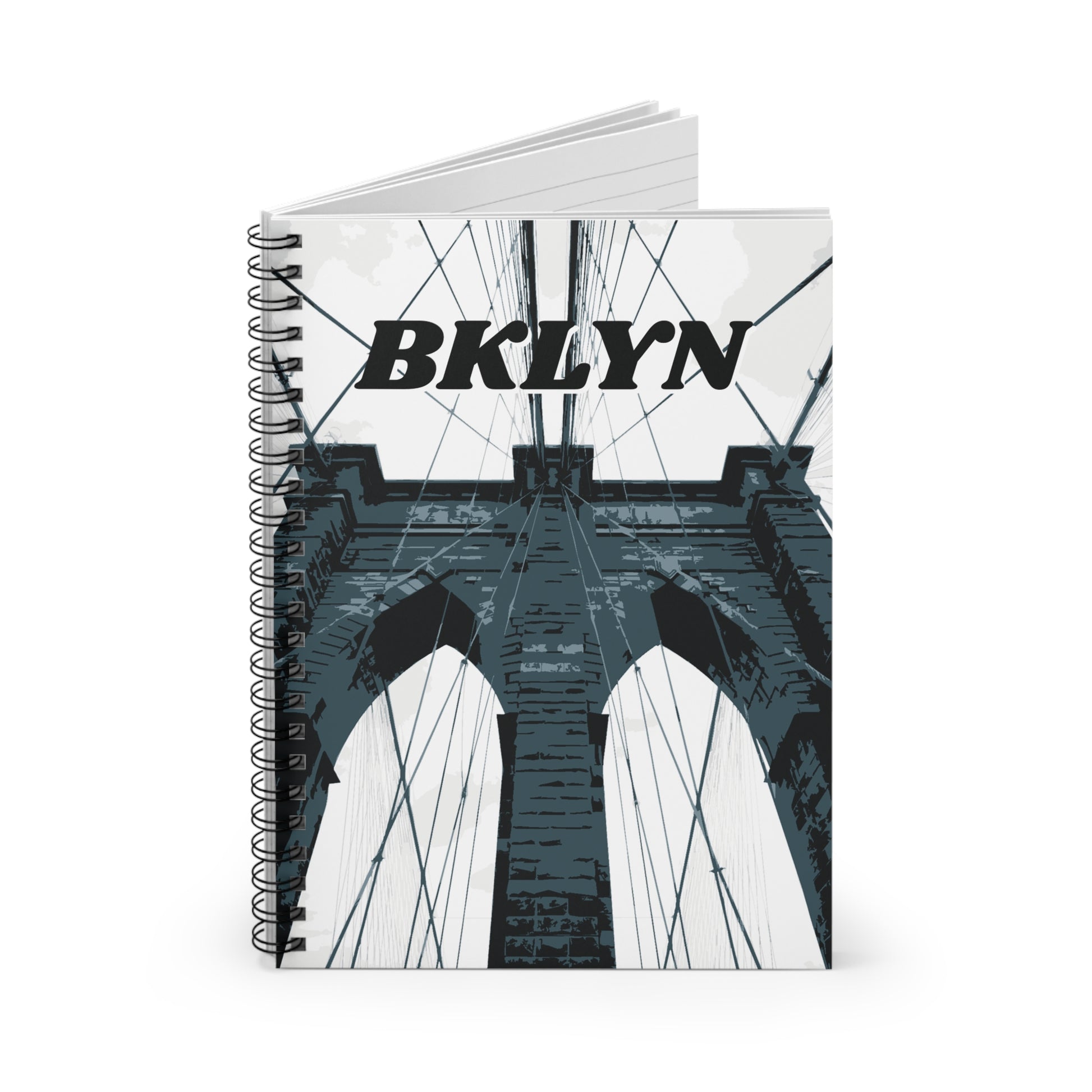 Brooklyn Bridge NYC Ruled Line Spiral Notebook — Graphic — Detail