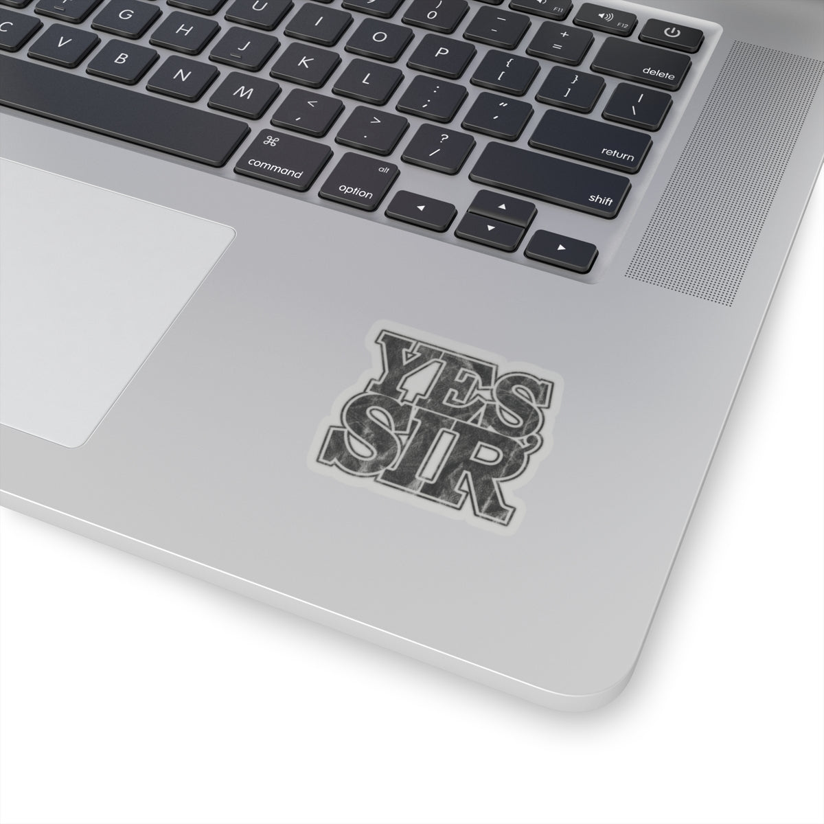 yes sir alpha military nerd decal sticker – distressed yes ma’am graphic – 3" × 3"