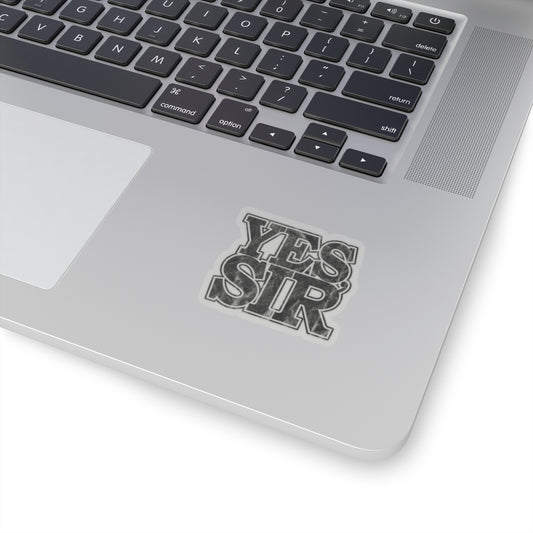yes sir alpha military nerd decal sticker – distressed yes ma’am graphic – 3" × 3"