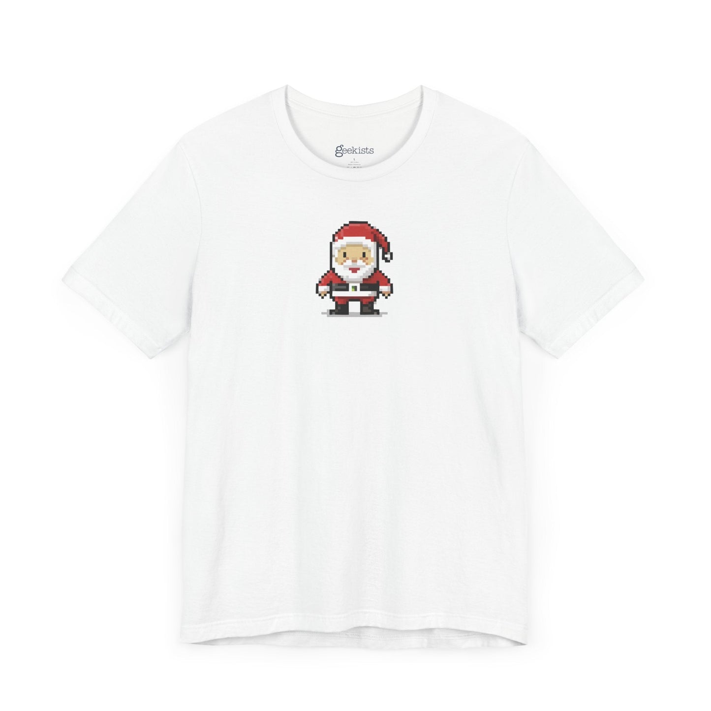 White-5XL T-Shirt 8-bit Santa Unisex T-Shirt | Lightweight Jersey Tee | Graphic Shirts for All Seasons