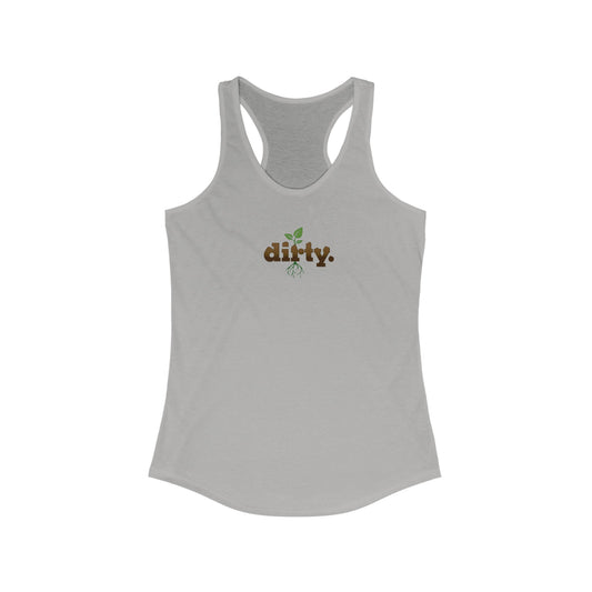 Dirty Gardening Racerback Tank Top — Graphic — Back