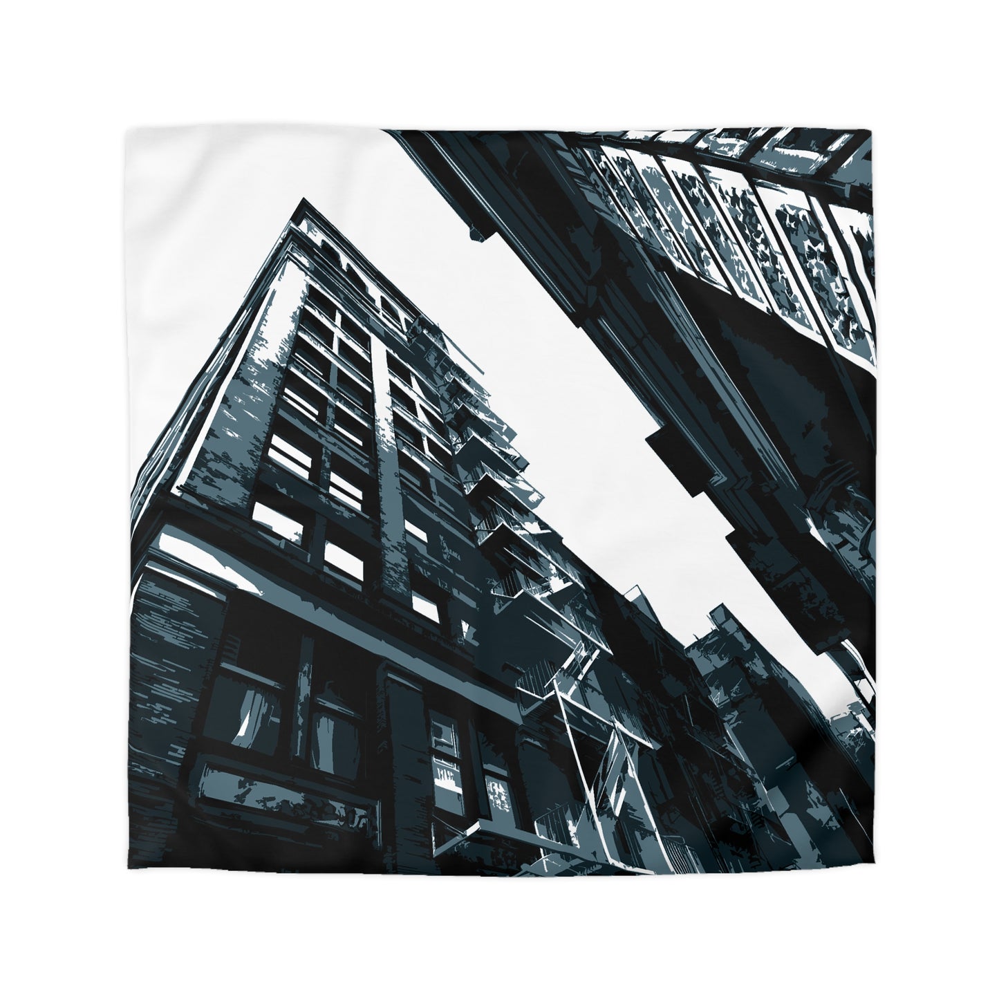 SoHo NYC Grunge Microfiber Duvet Cover — Graphic — Detail