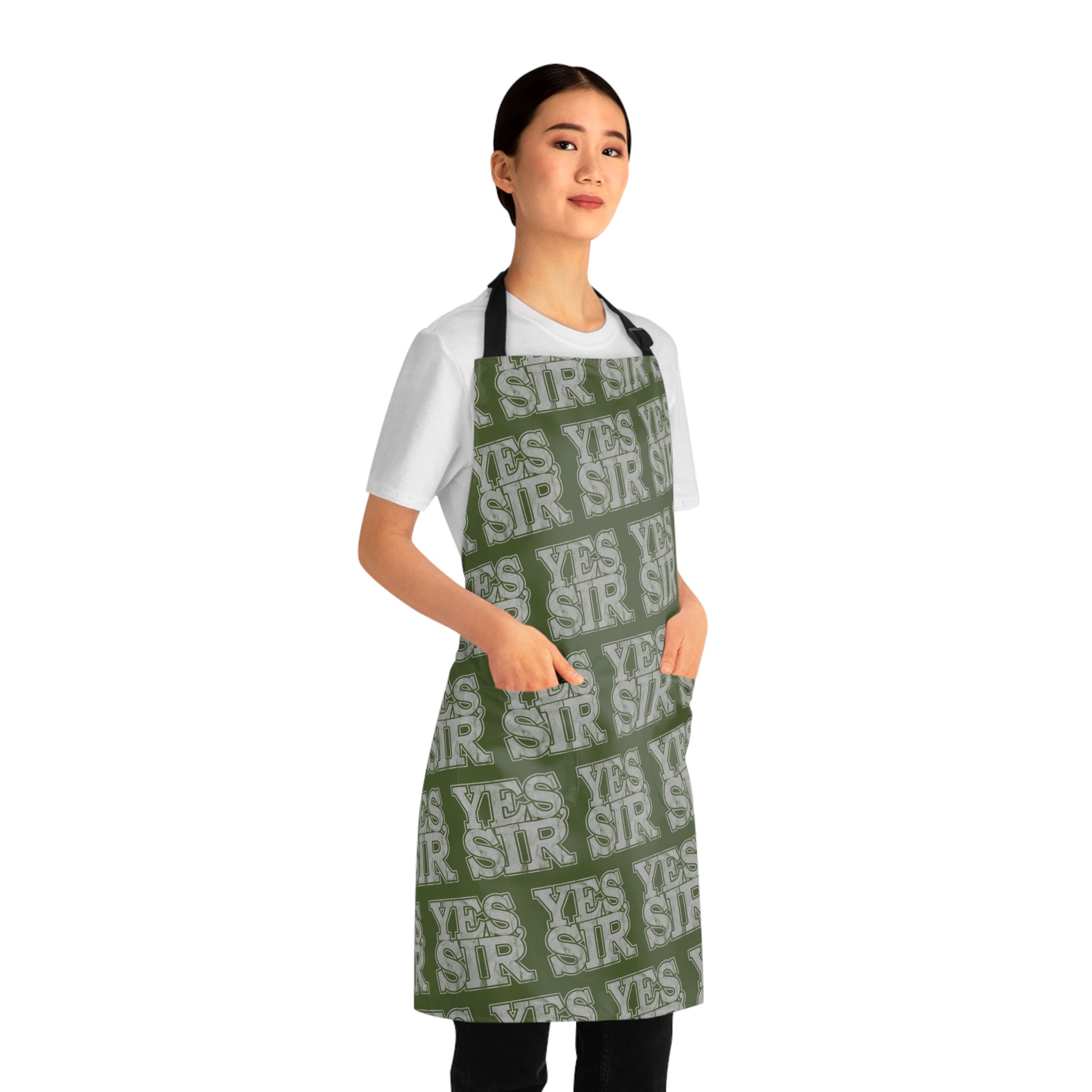 yes sir alpha guy military nerd apron – distressed military pattern – one size