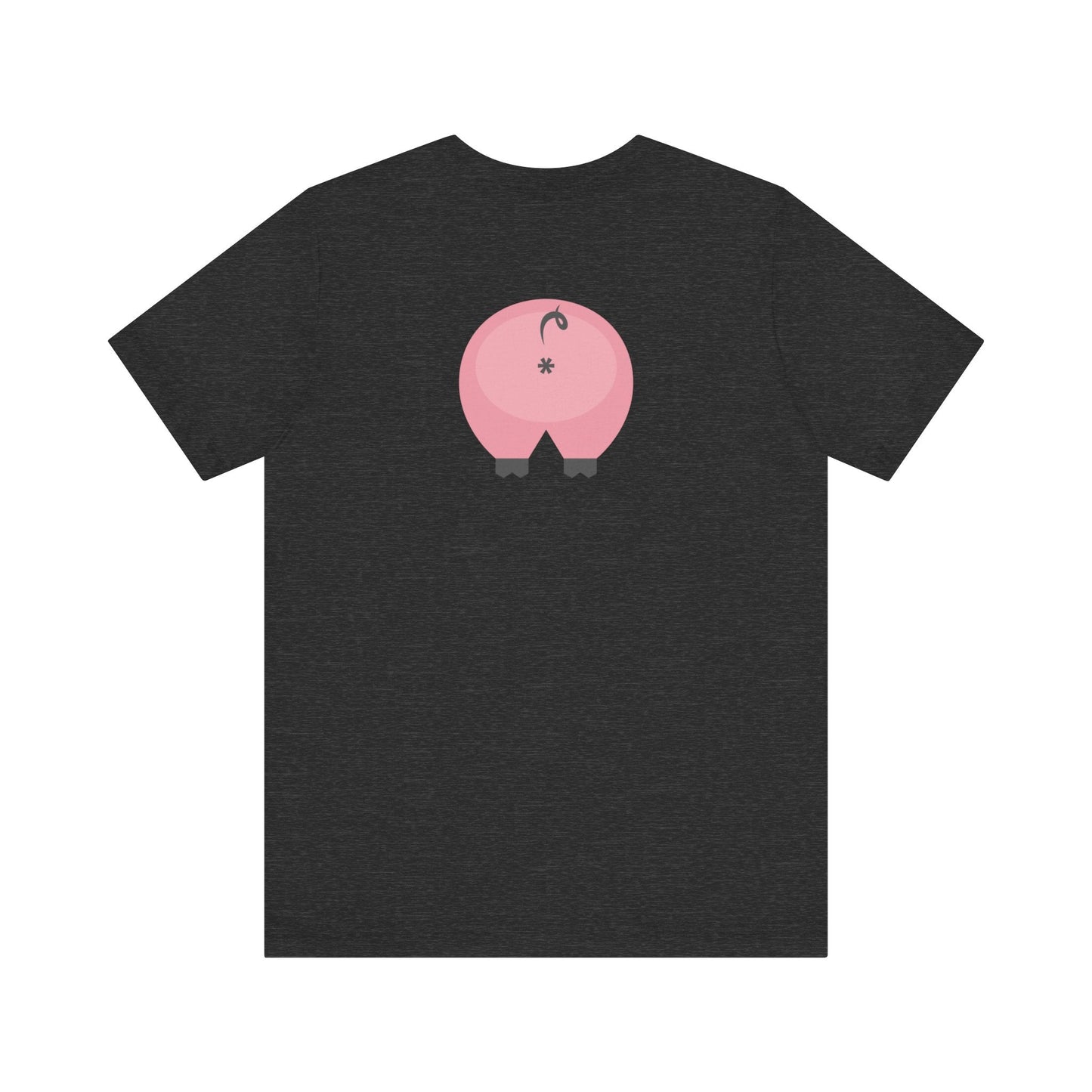 Heather Dark Grey / 3XL Clothing Stuff > Shirts & Tops > Short Sleeve Jersey Tee Funny Pig Butt Short Sleeve Jersey Tee – Cheeky Gift for Animal Lovers