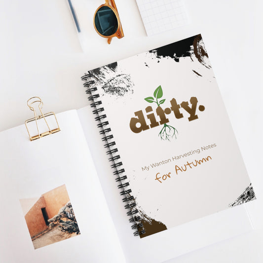 Dirty Gardening Ruled Line Spiral Notebook - Autumn Harvesting — Graphic — Back