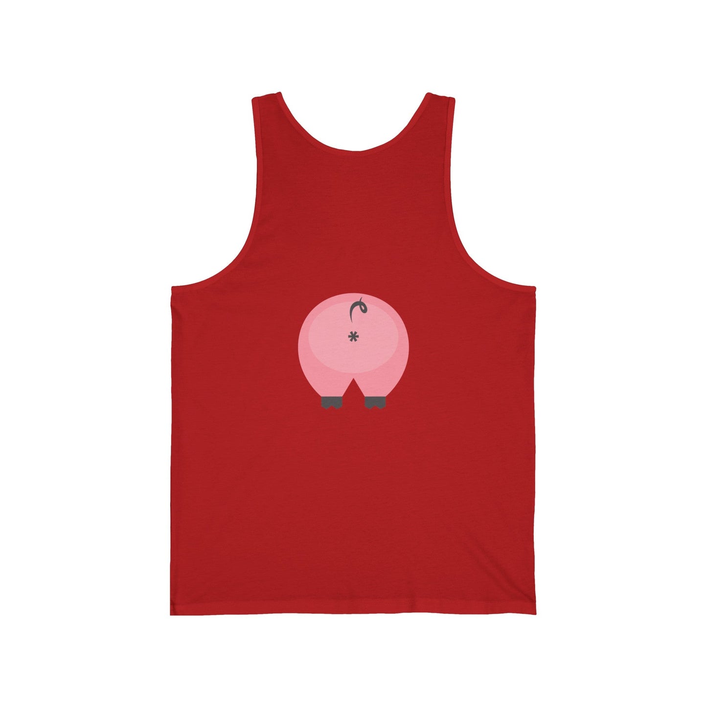 XL / Red Clothing Stuff > Shirts & Tops > Jersey Tank Top Funny Pig Butt Jersey Tank Top – Cheeky Gift for Animal Lovers
