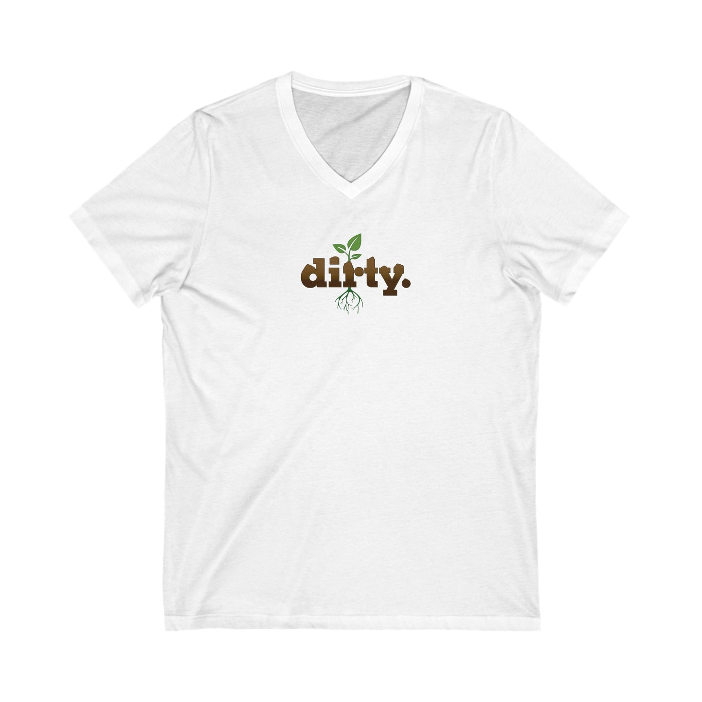 Dirty Gardening V-Neck Jersey Tee — Graphic — Front