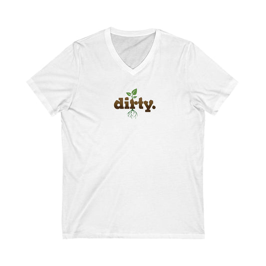 Dirty Gardening V-Neck Jersey Tee — Graphic — Front