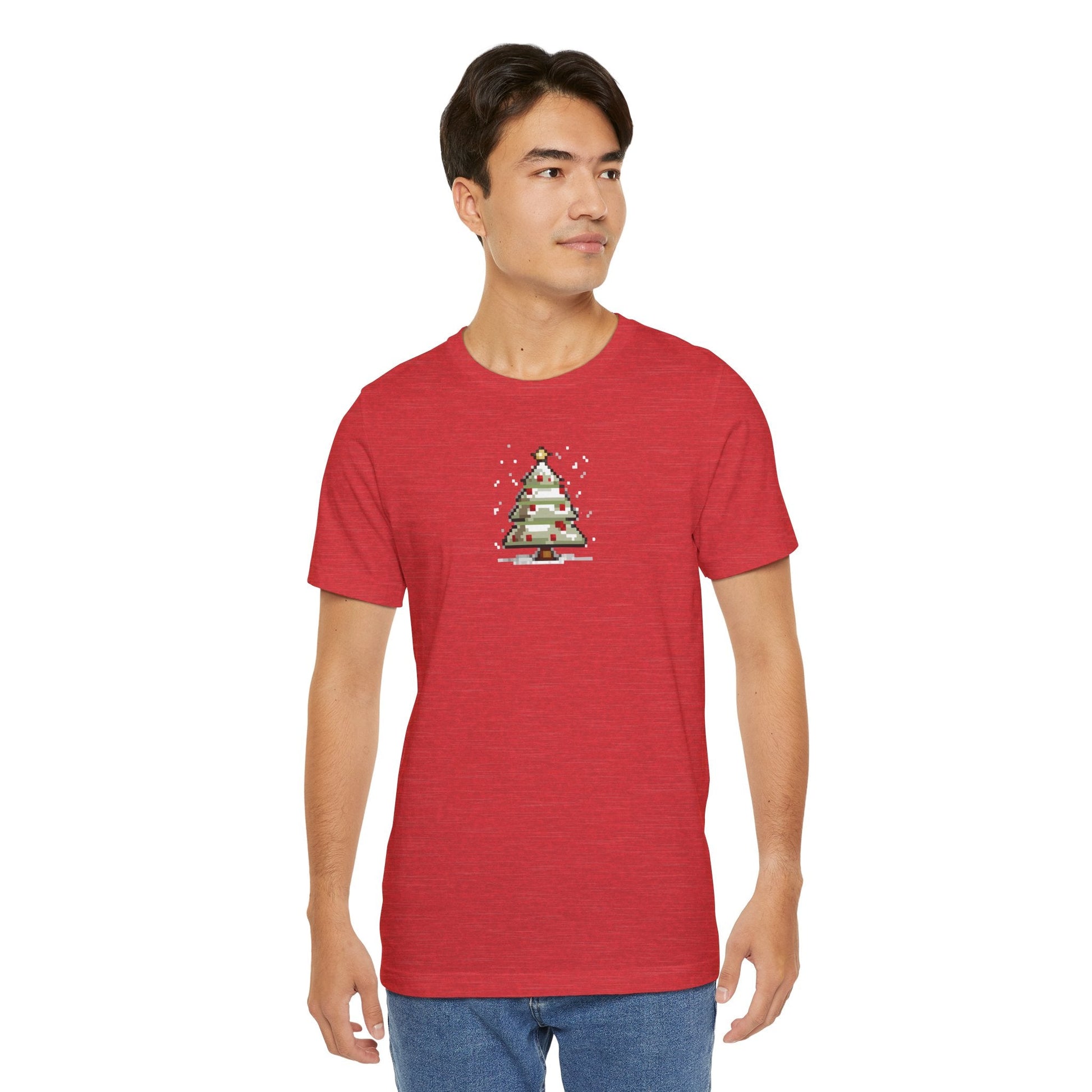 T-Shirt 8-bit Xmas Tree Unisex T-Shirt | Lightweight Jersey Tee | Graphic Shirts for All Seasons